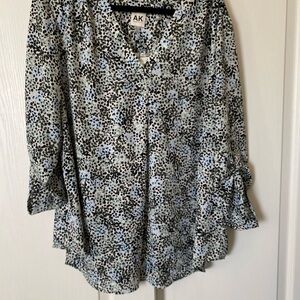 Anne Klein Multi Colored Soft Aloe Speckled Blouse NWT